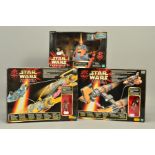 A BOXED HASBRO STAR WARS EPISODE 1 ANAKIN SKYWALKER'S PODRACER, with a similar Episode 1 Sebulba's