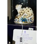 A BOXED ROYAL CROWN DERBY LIMITED EDITION PAPERWEIGHT, 'The Leopard Cub' No 279/1500, this is the