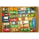 A QUANTITY OF UNBOXED AND ASSORTED PLAYWORN DIECAST VEHICLES, to include Dinky Toys Mini Minor