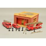 AN UNBOXED BUILT DINKY TOYS FIRE STATION KIT, No.954, missing glazing from one side window, Dinky