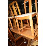 A LIGHT OAK DRAW LEAF TABLE and four chairs (5)