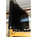 A PANASONIC 37'' FSTV together with a black glass tv stand (one remote)
