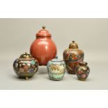 A COLLECTION OF EARLY TO MID 20TH CENTURY CLOISONNE JARS AND COVERS AND POT POURRI, comprising a
