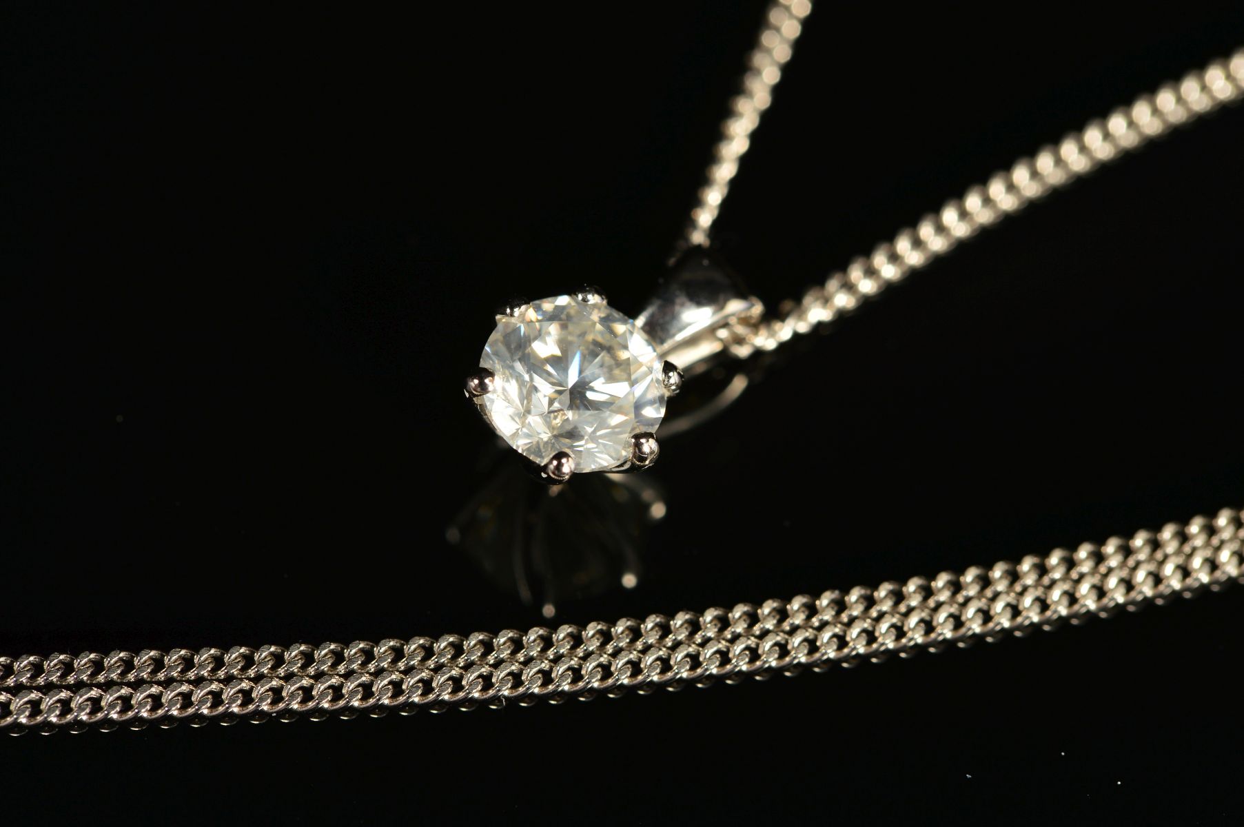 A MODERN SINGLE STONE DIAMOND PENDANT, a modern round brilliant cut diamond, together with an HRD - Image 3 of 5