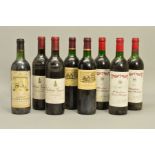 EIGHT BOTTLES OF FINE FRENCH RED WINE, comprising two bottles of Chateau Giscours Margaux 1977 Grand