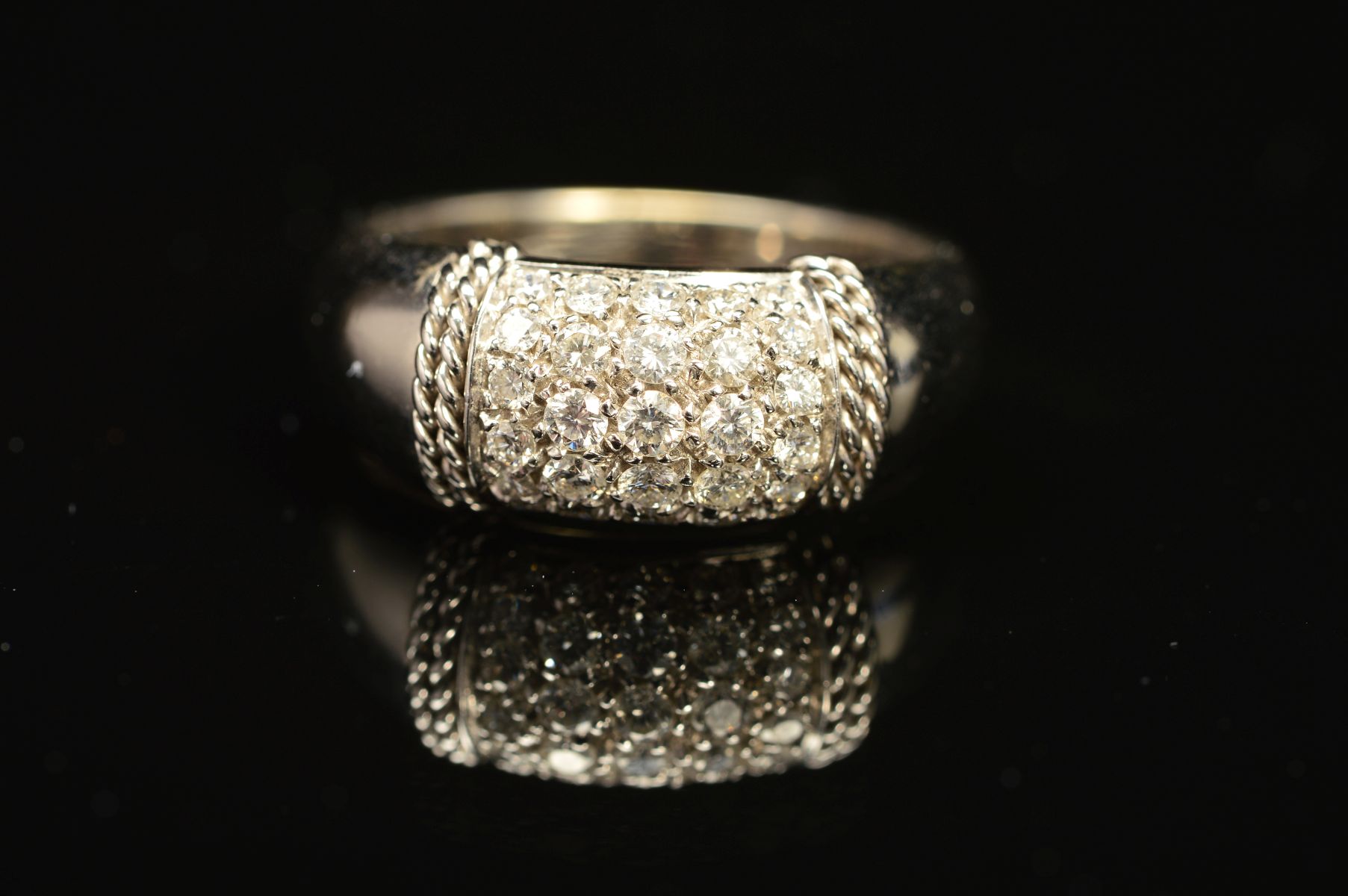 A MODERN PICCHIOTTI 18CT WHITE GOLD AND DIAMOND SET RING, pave diamond set, together with a - Image 2 of 5