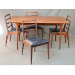 A MCINTOSH AND CO TEAK EXTENDING DINING TABLE, with one additional leaf, extended width 193.5cm x