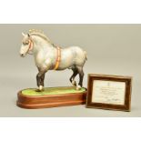 A ROYAL WORCESTER LIMITED EDITION FIGURE 'PERCHERON STALLION', modelled by Doris Lindner,