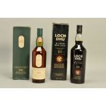 TWO BOTTLES OF SINGLE MALT, comprising a bottle of Loch Dhu 'The Black Whisky', aged 10 years, 40%