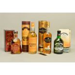 FOUR BOTTLES OF SINGLE MALT, comprising a bottle of Glenmorangie Single Highland Malt Whisky, 10