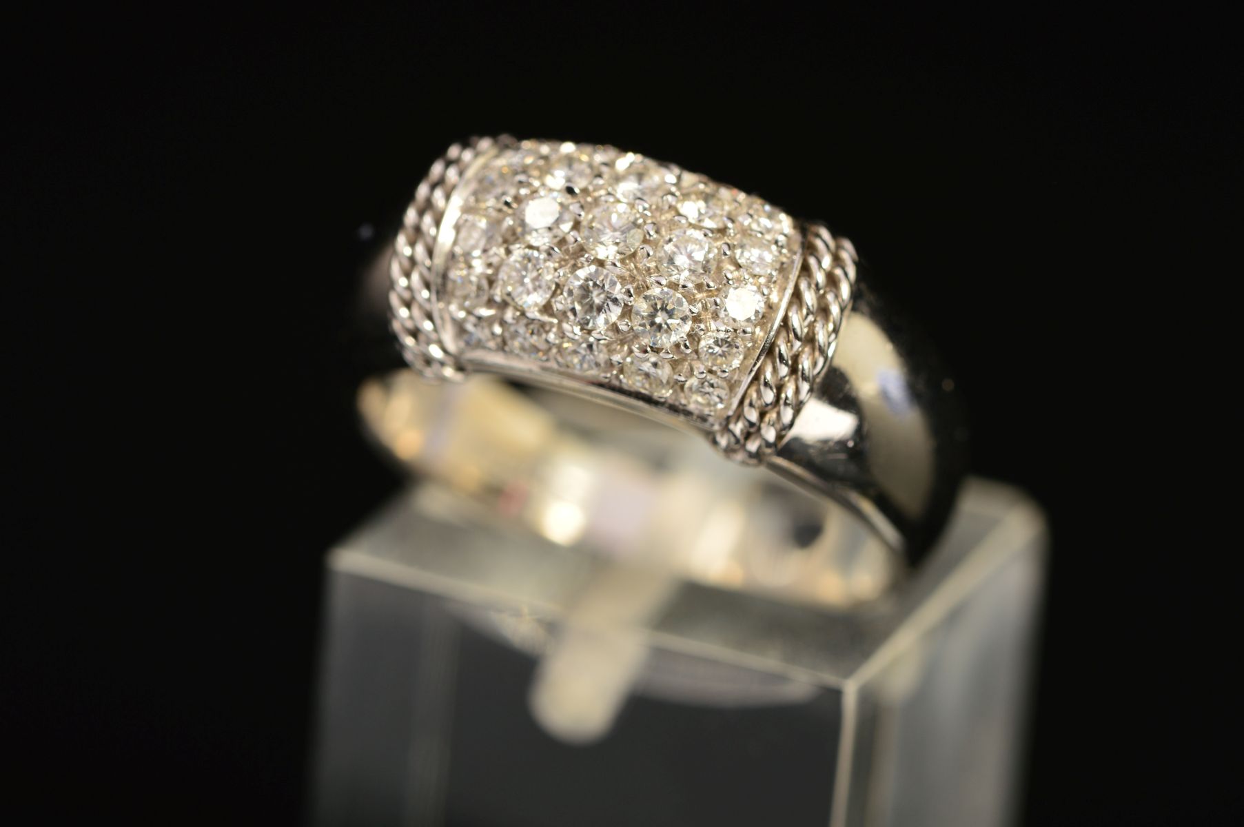 A MODERN PICCHIOTTI 18CT WHITE GOLD AND DIAMOND SET RING, pave diamond set, together with a - Image 3 of 5