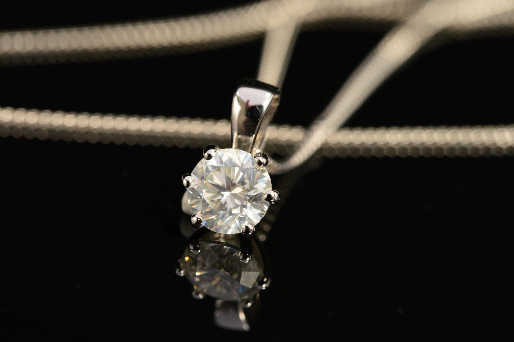 A MODERN SINGLE STONE DIAMOND PENDANT, a modern round brilliant cut diamond, together with an HRD - Image 4 of 5