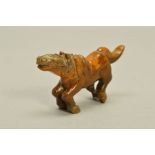 A CHINESE CARVED BROWN AGATE FIGURE OF A HORSE, s.d., length 9cm x height 5cm (condition: