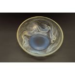 RENE LALIQUE (1860-1945), a circular opalescent bowl in the Ondines pattern, the exterior has relief