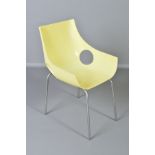 IN THE MANNER OF CARL JACOBS, a Steelmobil of Italy pastel yellow perspex armchair (condition: