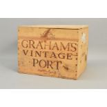 A CASE OF TWELVE BOTTLES OF GRAHAM'S 1977 VINTAGE PORT, a classic vintage, the case has been