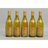FIVE BOTTLES OF CHEVALIER MONTRACHET 1985, bottled and shipped by Averys Wine Merchants, two of