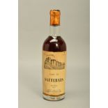 A HALF BOTTLE OF 1957 SAUTERNES SHIPPED AND BOTTLED BY WHITTALLS WINERS LTD