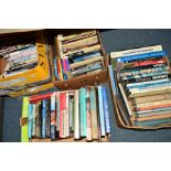 FIVE BOXES OF BOOKS AND EPHEMERA ON MOTOR CARS, MOTORCYCLES AND MOTOR SPORT