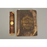 RAND MCNALLY'S INDEXED ATLAS OF THE WORLD, 1st Edition, 1884, two volumes in one, half leather