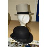 A GENTS GREY TOP HAT BY CHRISTYS OF LONDON, retail stamp for R.W.Forsyth Ltd of Scotland,