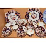 VICTORIAN IMARI DECORATED TEAWARES, impressed Rd No 115510 stamped Rd 118301 and pattern No 6075, to