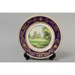 STEFAN DAMIEN NOWAKI, a signed cabinet plate, golfing scene, SDN in gilt to base, diameter 21.5cm