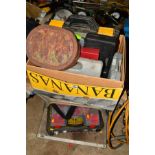A STANLEY FATMAX TOOLBOX and a tray containing screwdriver bits, drill bits, screws and bolts in