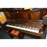 A CHAPPELL LONDON MAHOGANY UPRIGHT PIANO, together with a box of music manuscripts and two vintage