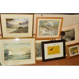 PAINTINGS AND PRINTS ETC, to include 'Horse Running Through Yellow' by Henrietta Corbett, signed and