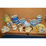 A SMALL GROUP OF CERAMICS, to include Aynsley cabinet cup and saucer, florally decorated signed J.