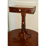 AN EARLY 19TH CENTURY MAHOGANY AND ROSEWOOD BANDED RECTANGULAR SIDE TABLE, with drawer and dummy