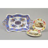 A PAIR OF VICTORIAN POTTERY NURSERY PLATES OF CIRCULAR FORM, relief moulded fruit and flower