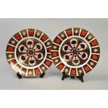 TWO ROYAL CROWN DERBY OLD IMARI PLATES, '1128' pattern, diameters 27cm (2)