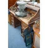 A GREEN VEINED MARBLE PLINTH and three mirrors (3)