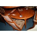 A MCINTOSH TEAK OVAL TOPPED EXTENDING DINING TABLE, width 152cm x depth 95cm x height 76cm and