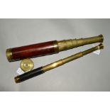 A VICTORIAN FIVE DRAWER BRASS TELESCOPE, inscribed G.Willson, London, total length approximately
