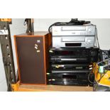 A PIONEER SX-202R STEREO RECEIVER, Aiwa AD-WX 828 cassette deck, Matsui CDP 200 cd player, Orion