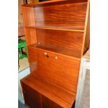 TURNIDGE OF LONDON STYLE, a teak wall/cocktail cabinet revealing a mirrored and shelved interior