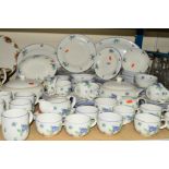 DOULTON EVERYDAY 'BLUEBERRY' TEA/DINNER WARES, TC1204, (mostly seconds) to include two tureens,