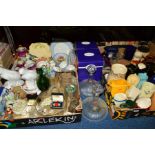 FOUR BOXES AND LOOSE CERAMICS, GLASS, SUNDRIES ETC, to include various brewery related items (
