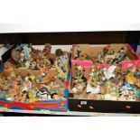 FOUR BOXES OF ANIMAL ORNAMENTS to include Leonardo, animals are birds, foxes, squirrels, badgers,