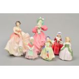 SIX ROYAL DOULTON FIGURES, 'Babie' HN1679, 'Penny' HN2338, 'Lavinia' HN1955, 'Tootles' HN1680, '