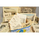 A LARGE QUANTITY OF ANTIQUE PRINTS, etc (one box)