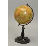 A PHILIP'S SIX INCH TERRESTRIAL GLOBE, c. Early 20th Century, some minor damage and wear, mounted on