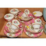 ROYAL ALBERT 'LADY CARLYLE' TEAWARES, to include six teacups, six saucers and six sideplates