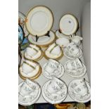 TWO TEASETS, to include Royal Doulton 'Clarendon' H4993 (thirty) and Tuscan 'Rondeley' (thirty