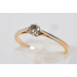A MID TO LATE 20TH CENTURY CUBIC ZIRCONIA SINGLE STONE RING, ring size J, stamped '18ct plat',