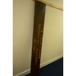 A VINTAGE MAHOGANY RECTANGULAR WALL SIGN, reading J SHAW & SONS, DECORATORS, PLASTERERS,