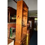 PINE DRESSING TABLE with eight drawers, together with a vintage deck